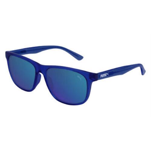 Puma PJ0025S Sunglasses Kids Blue Blue Mirror Round 52mm