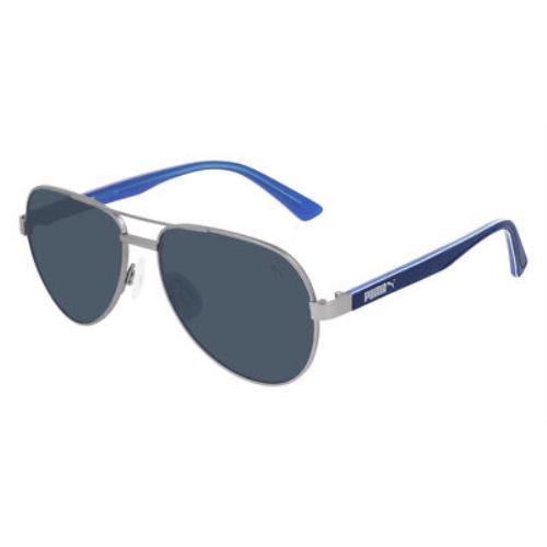 Puma PJ0027S Sunglasses Kids Blue Ruthenium Blue Aviator 52mm
