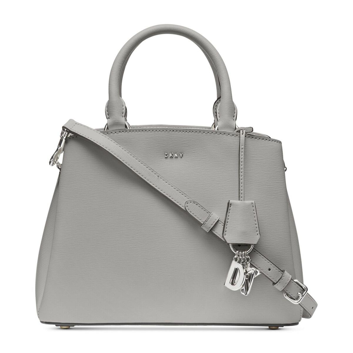 Dkny Paige Small Grey Leather Satchel Women`s Handbag B2603