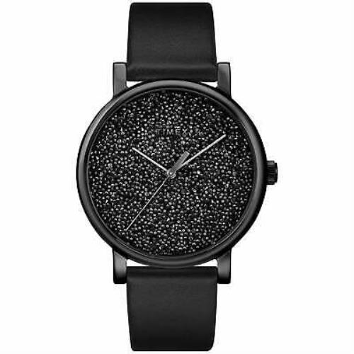 Timex Women`s TW2R95100 Crystal Opulence Black Leather Strap