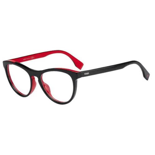 Fendi FF0123 Eyeglasses 51-17-140 Black Red W/demo Clear Lens Mfq FF 0123