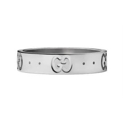 Gucci Icon Thin Band 18k White Gold 4mm Ring YBC073230002013