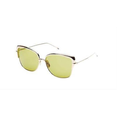 Thom Browne TB-201-A-GLD Sunglasses Shiny 12K Gold/ Yellow 60mm