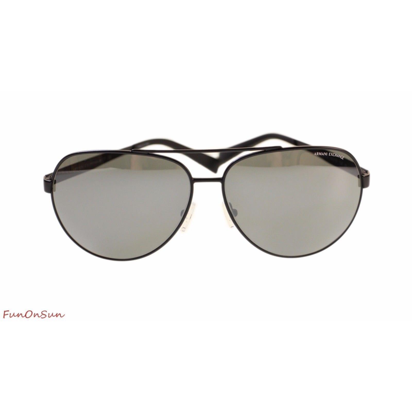 Armani Exchange Men`s Sunglasses AX2017 60636G Matte Black/grey Mirror Silver Av