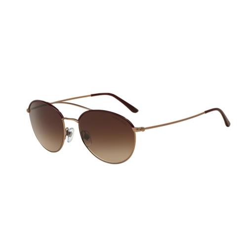 Giorgio Armani Sunglasses AR6032-J 3004/13 55MM Metal Brown Frame Brown Lens