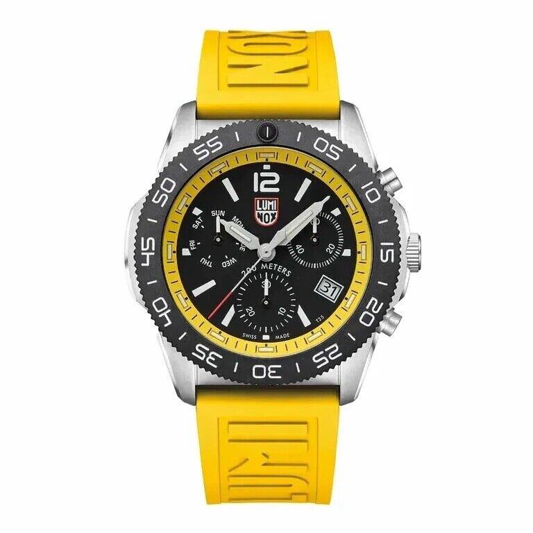 Luminox Pacific Diver XS.3145 Chrono 44mm Yellow Rubber Steel Quartz Men`s Watch