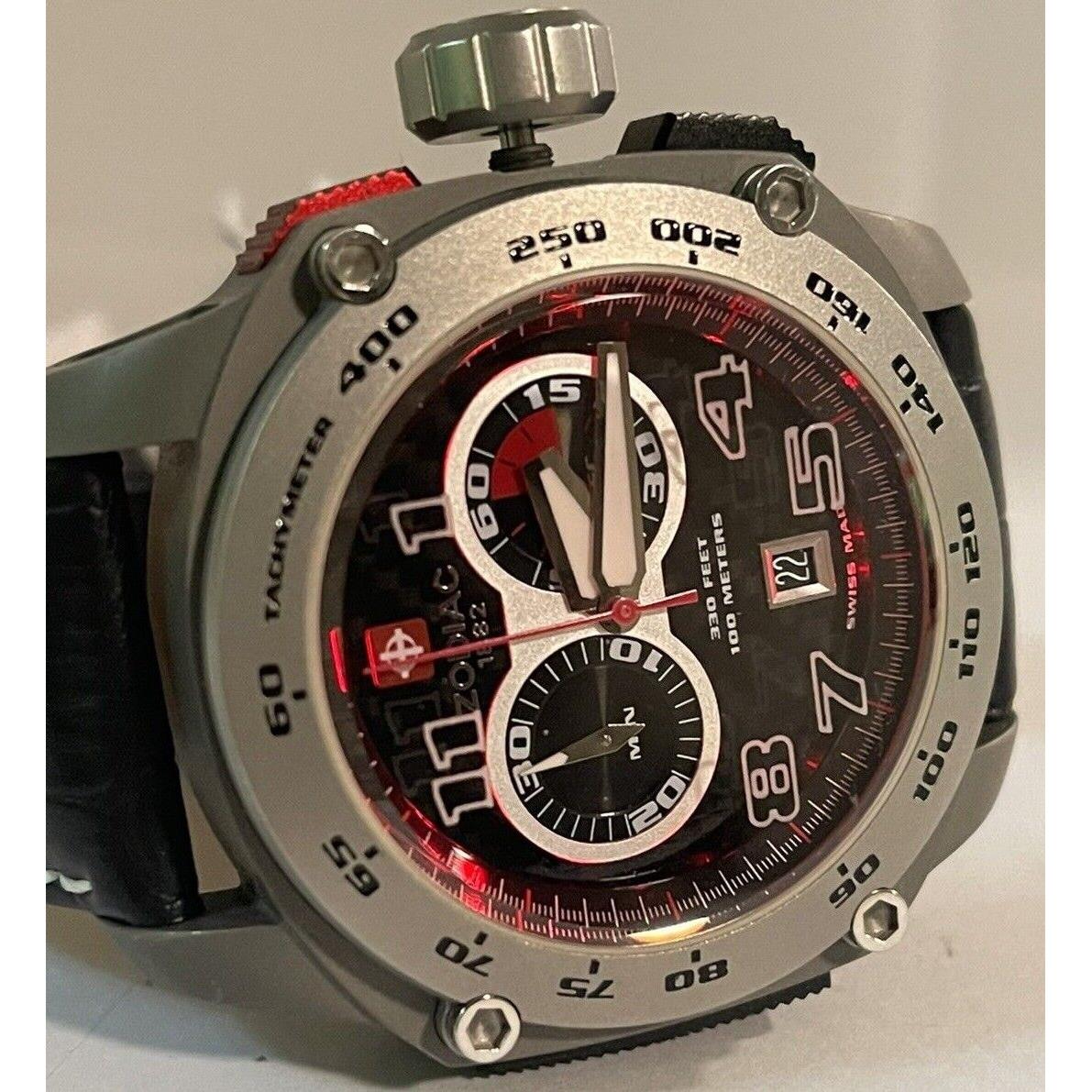 Zodiac Racer Xenon ZO4800 45mm Mens Leather Strap Watch