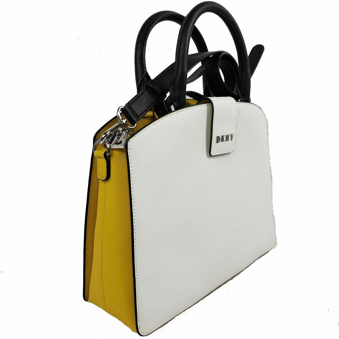 Dkny Clara Leather Purse White Yellow Black Satchel Handbag