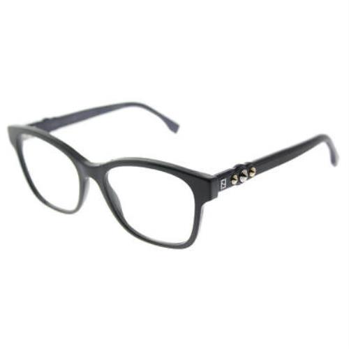 Fendi FF 0276 807 Black Plastic Square Eyeglasses 51mm