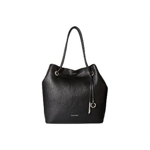 Calvin Klein Black Gabrianna Unlined Solid Pvc Tote Totes Women Handbags