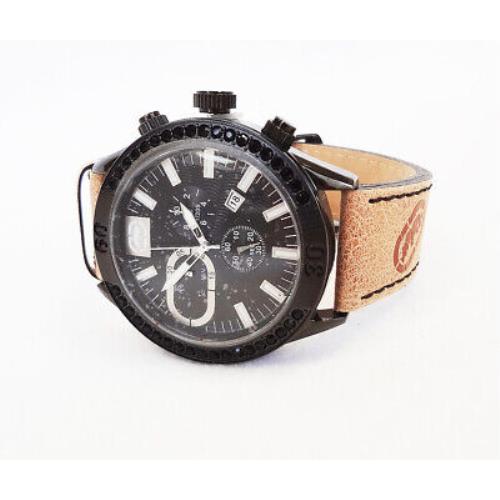 Marc Ecko Men`s Wristwatch E8M068MV Black/khaki Round Leather B