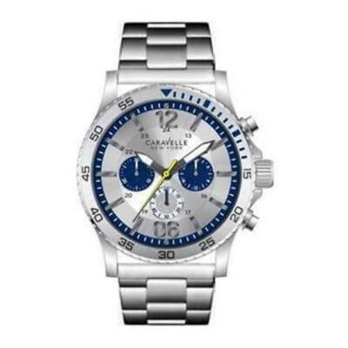 Caravelle York Round 43A130 Men`s Stainless Steel Chronograph Wrist Watch