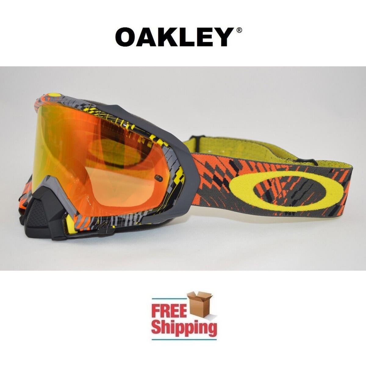 Oakley Mayhem Pro Podium Check Orange with Fire Iridium Len