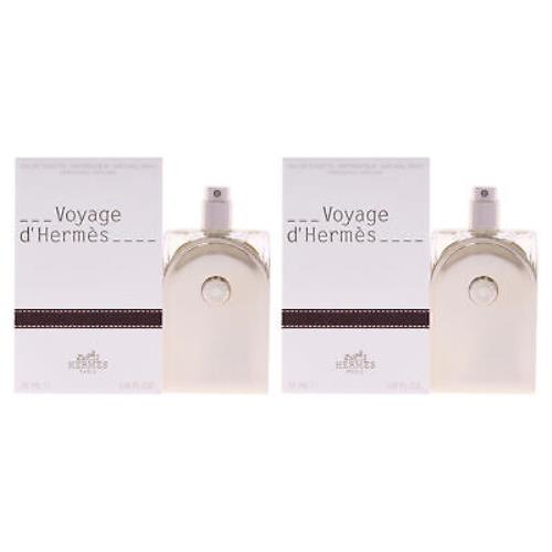 Voyage Dhermes by Hermes 1.18 oz Edt Spray Refillable - Pack of 2