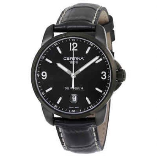 Certina DS Podium Black Dial Black Leather Men`s Watch C0014101605702