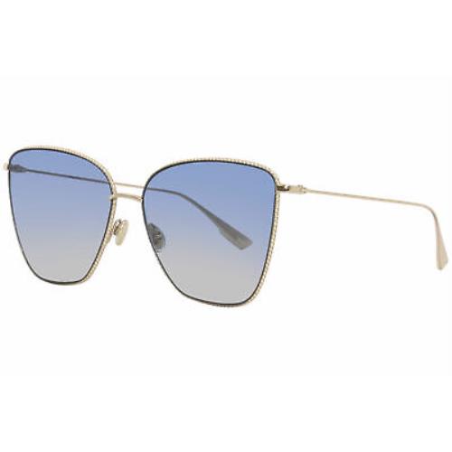 w/ Box Womens Christian Dior Society1 Gold/blue Gradient Lens Sunglasses