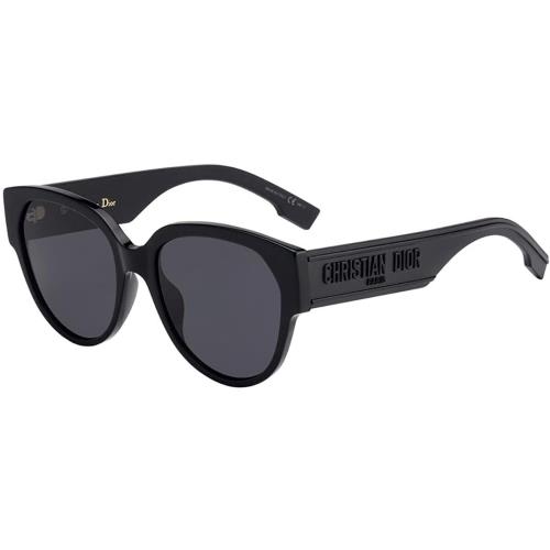 w/ Box Womens Christian Dior ID 2 Black Round Sunglasses