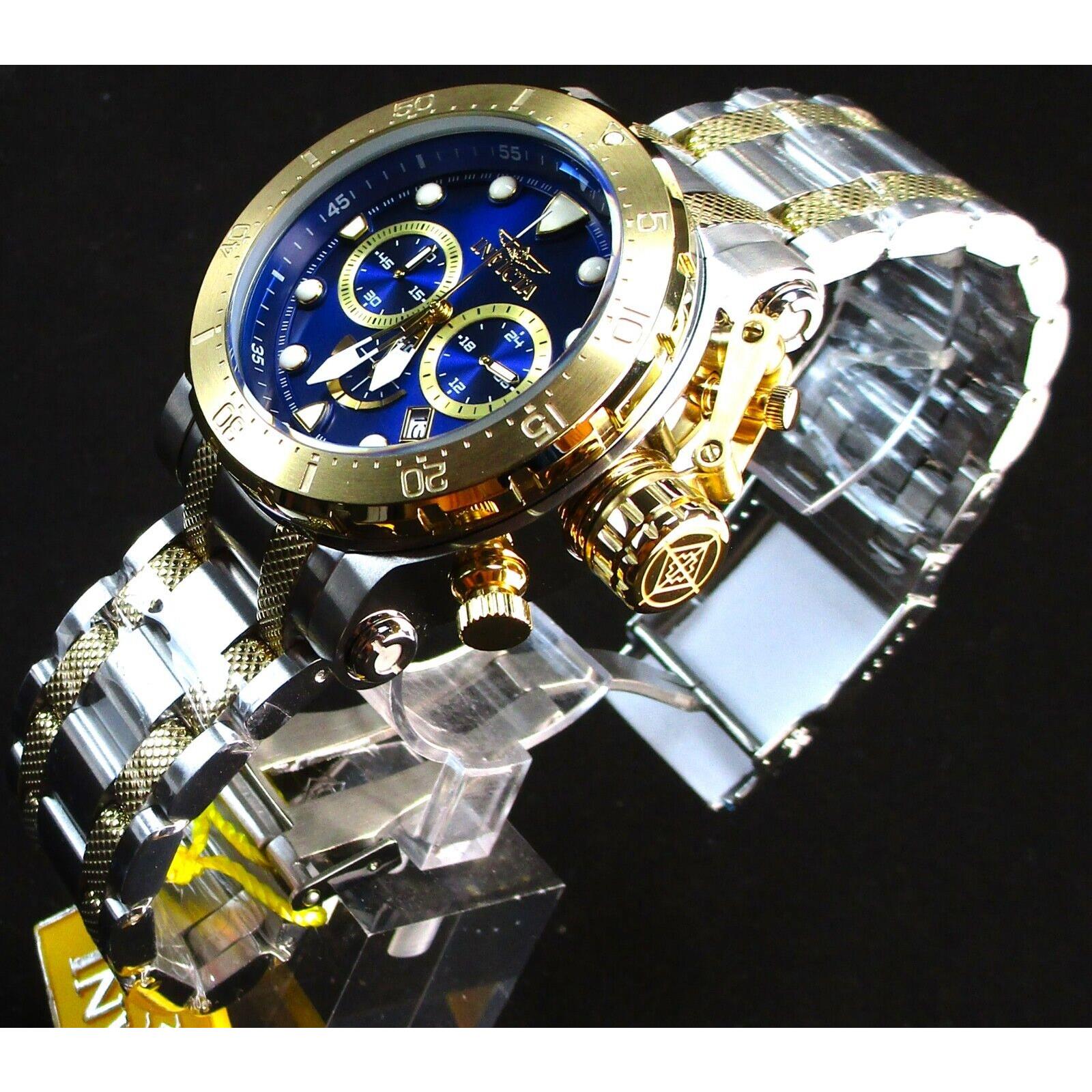 Invicta 52mm Blue Dial w Stainless Steel Coalition Forces Chronograph Watch