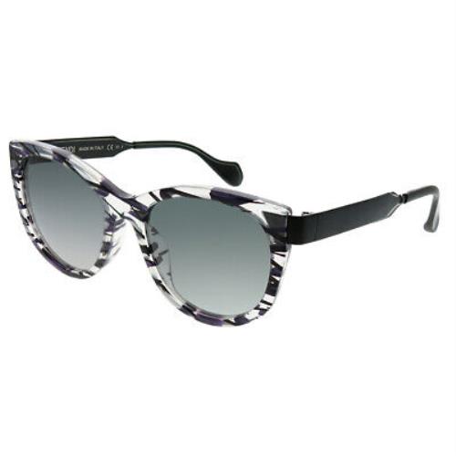 Fendi Sliky FF 0181 Vdy VK Crystal Purple Horn Sunglasses Grey Gradient Lens