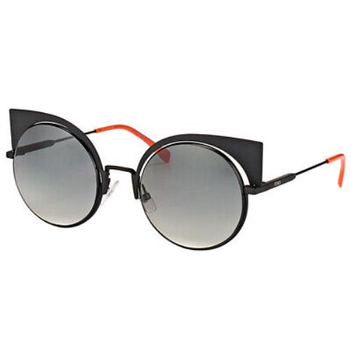 Fendi Eyeshine FF 0177 003 VK Matte Black Metal Sunglasses Grey Gradient Lens