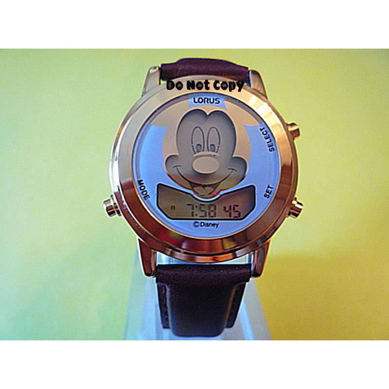 Disney Lorus Mickey Mouse Smile Winks Musical Gold Alarm Watch Collectible