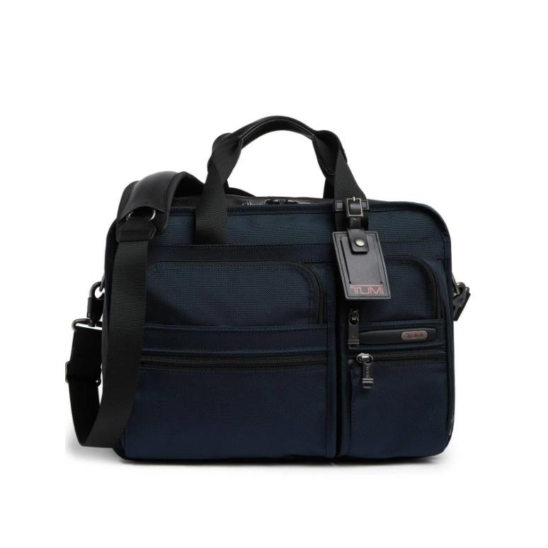 Tumi Expandable Organizer Laptop Briefcase in Navy Retail