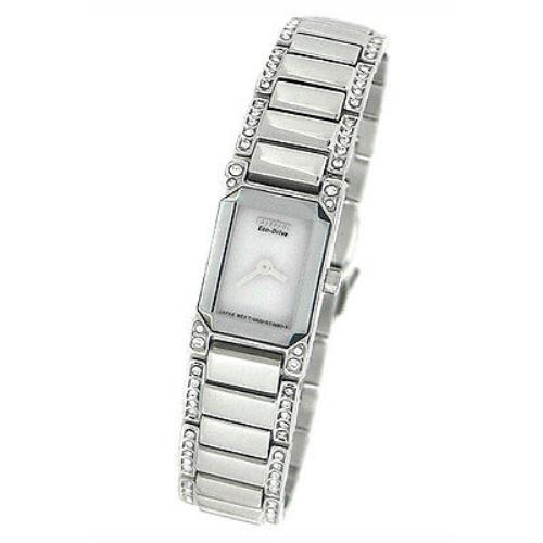 Citizen Eco Drive Crystal Case Silver Bracelet Ladies Watch EG2770-52A