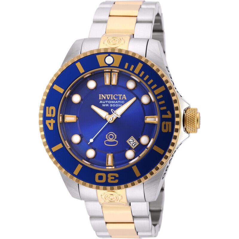 Invicta Men`s 47mm Pro Diver Navy Blue Dial Automatic Navy Blue Gold Steel Watch