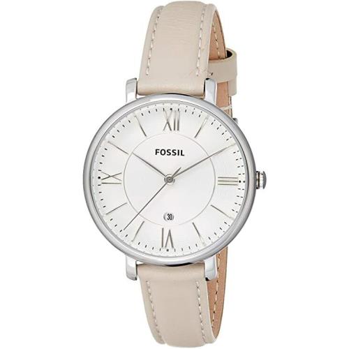 Fossil Women`s Jacqueline Quartz Stainless Steel and Leather Three-hand Date Wat