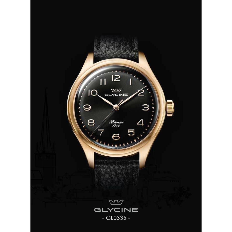 Glycine Bienne 1914 Swiss Made Automatic Leather Strap Watch GL0335