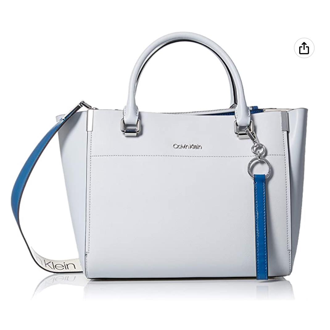 calvin klein raelynn saffiano leather satchel