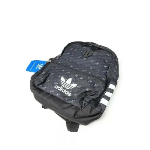 Adidas Originals Youth Base Backpack 3 Stripes Black Monogram School/travel Bag