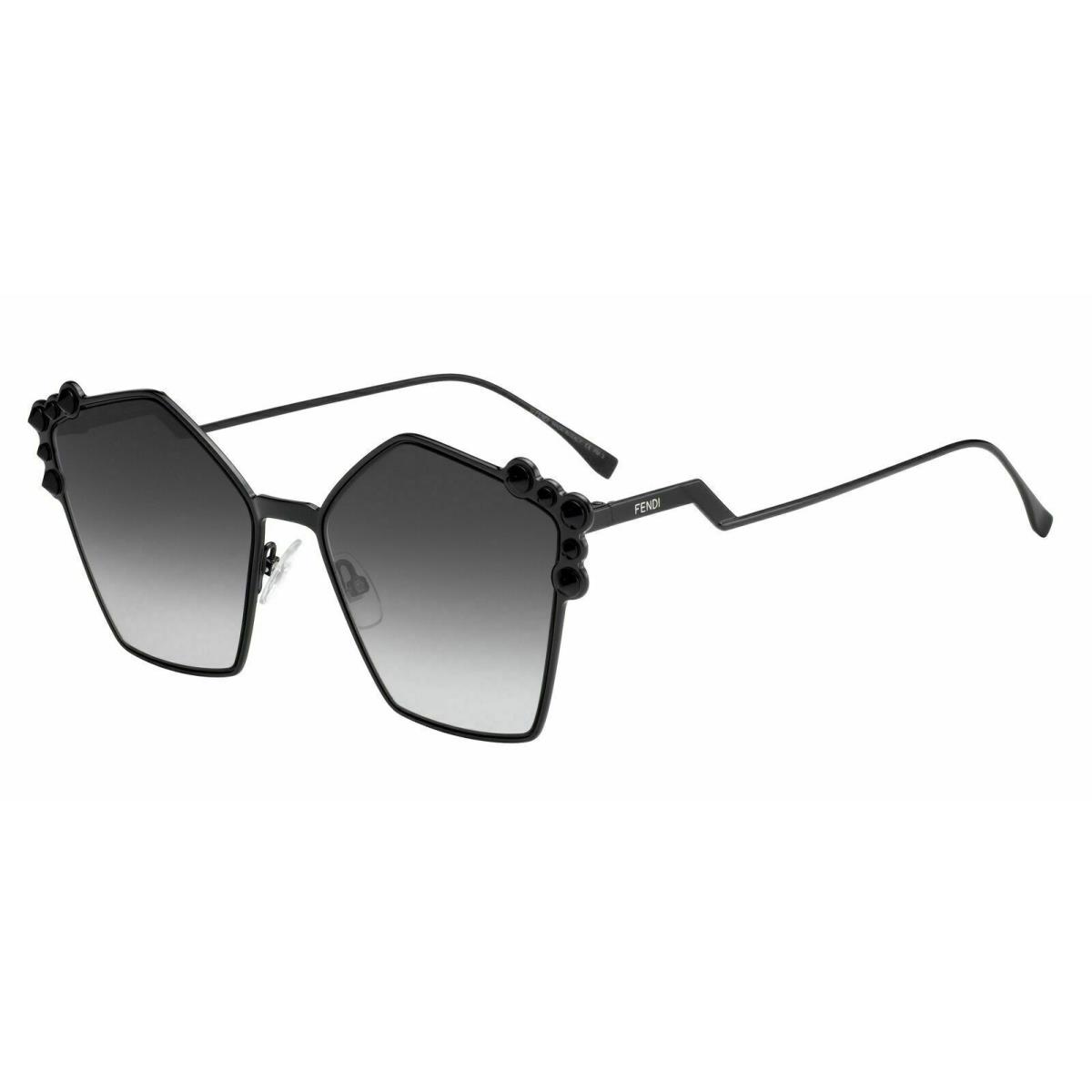 Fendi Can Eye FF 0261 02O5 Fashion Sunglasses Shiny Black / Grey Gradient
