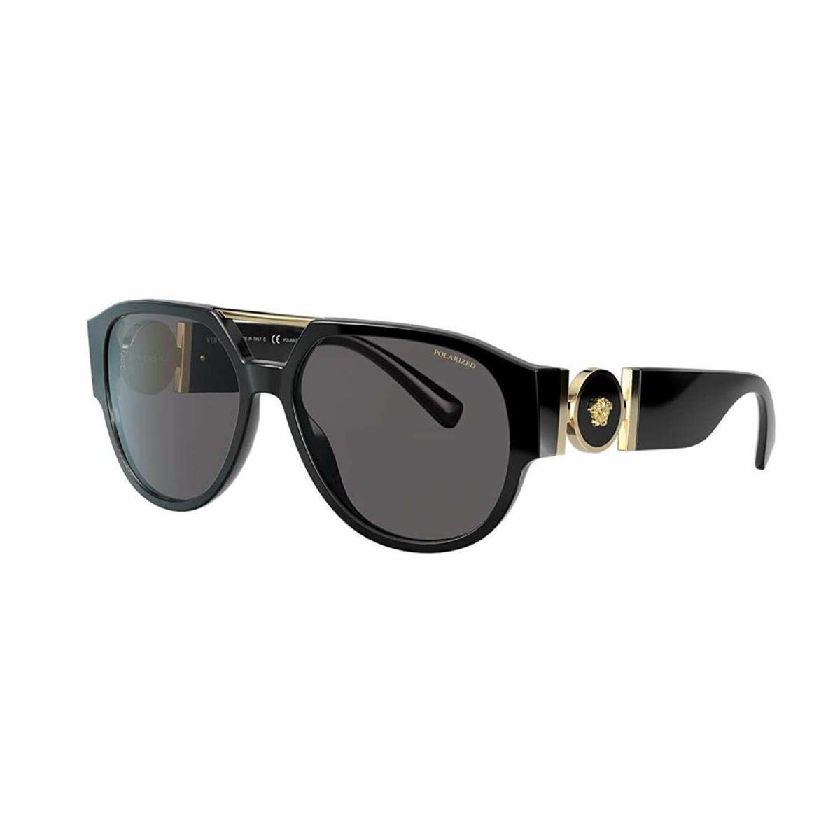 Versace Sunglasses VE4371 GB1/81 58mm Black-gold / Polarized Grey Lens