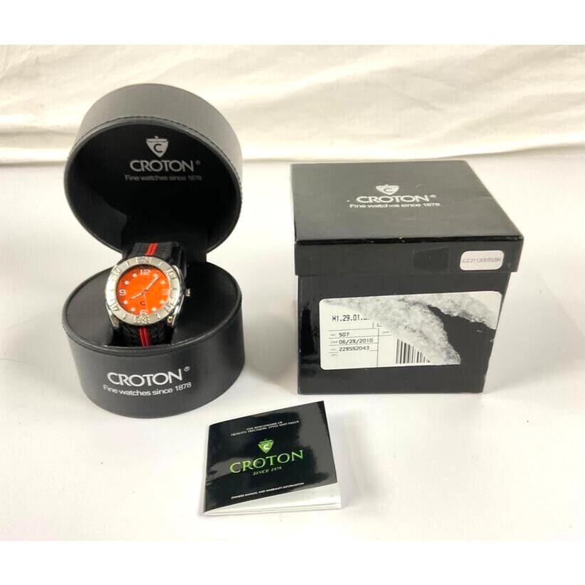 Croton CX Orange Face Watch