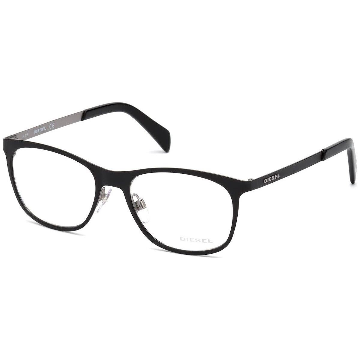 Diesel DL5220 002 Black Modified Round Eyeglasses Frame 52-17-140 RX
