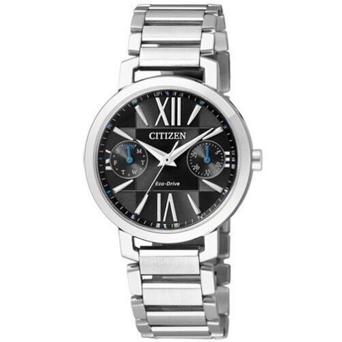Citizen Eco-drive Black Dial Day/date Stainless Steel Women s Watch FD1000-57E