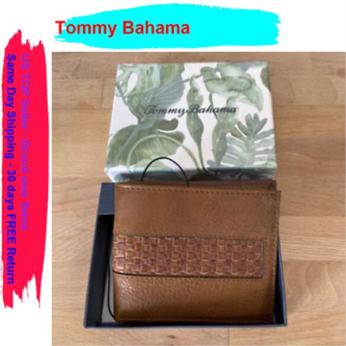 Tommy Bahama Men`s Leather Slim Fold Wallet Tan