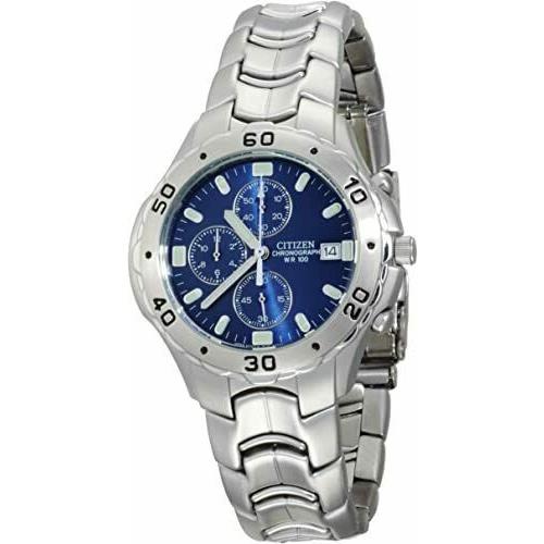 Citizen Men`s Watch Chronograph Blue Face AN0950-53L Stainless Steel Bracelet