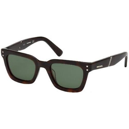 Diesel DL0240-52N Women`s Kids Dark Tortoise Sunglasses Green Lens Size Small