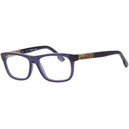 Diesel Designer Eyeglasses Frame DL5107 090 55 mm Crystal Blue Acetate Demo Lens