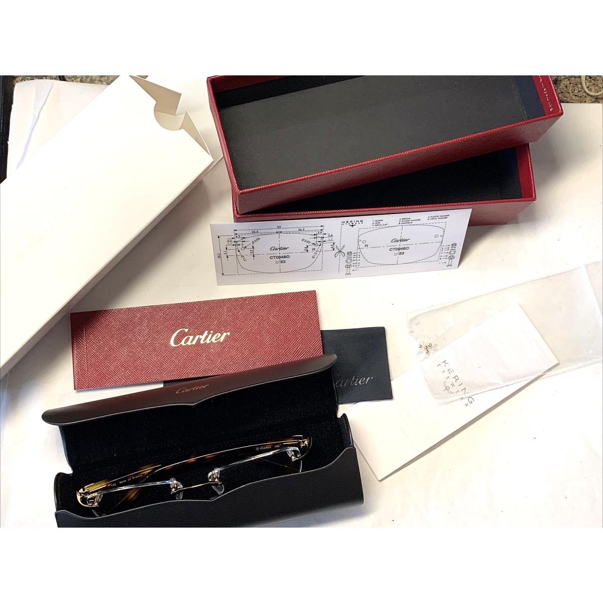 Cartier Canazei CT0048O 004 Havana Gold Eyeglasses