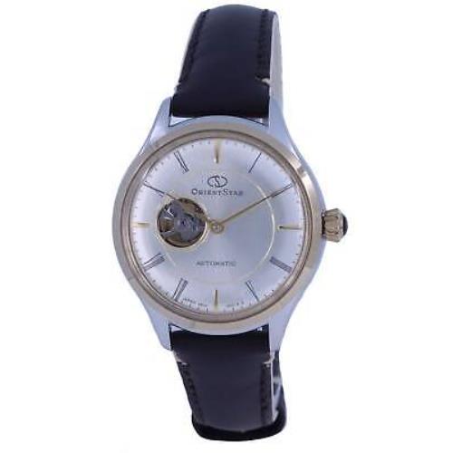 Orient Star Classic Open Heart Gold Dial Leather Automatic Women`s Watch