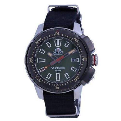 Orient M-force Green Dial Stainless Steel Automatic Diver`s 200m Men`s Watch