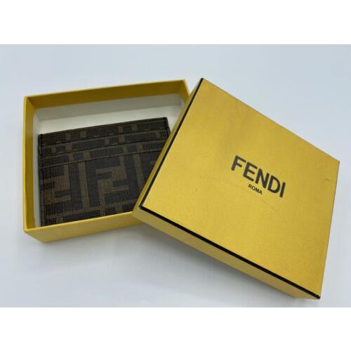 Fendi Brown Leather Cardholder Made in Italy