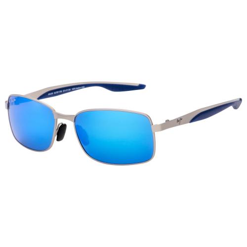 Maui Jim Shoal Polarized Sunglasses Matte Silver/blue Hawaii Lens B797-17M