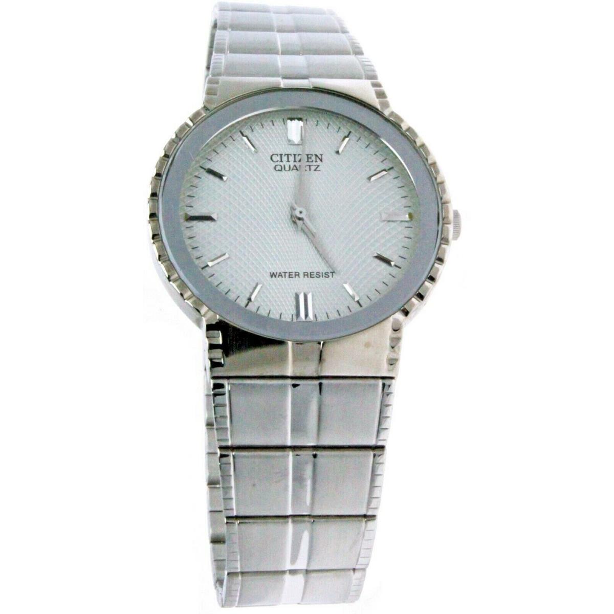 Unique Citizen 35 mm Round White S. Steel Water Resistant Watch Wristwatch