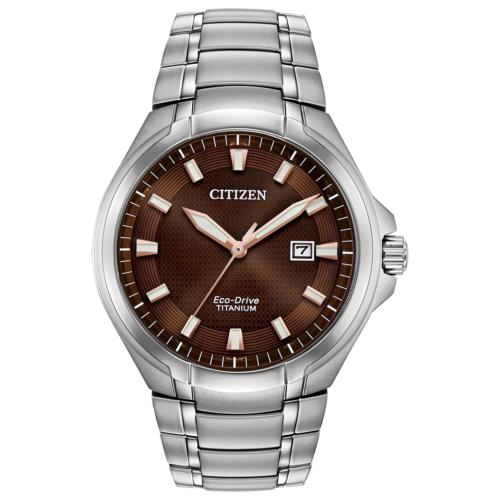 Citizen Men`s Paradigm Brown Dial Titanium Watch BM7431-51X