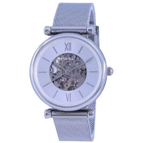 Orient Fossil Carlie Silver Dial Stainless Steel Automatic Me3176 Women`s Watch