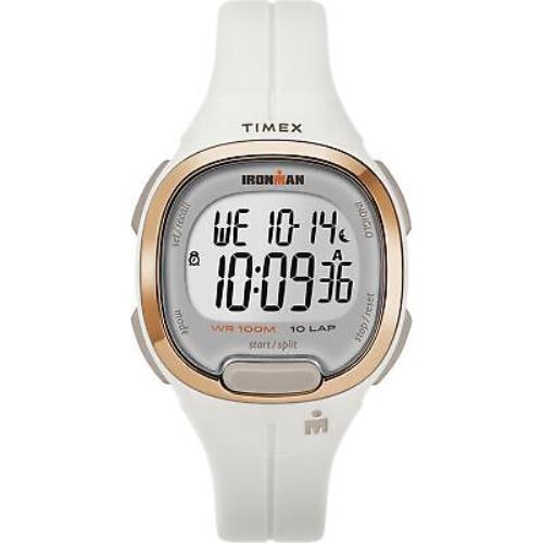 Timex TW5M19900 Women`s Ironman Transit Essential 10 White Resin Strap Watch